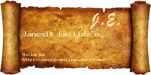 Jancsik Emilián névjegykártya